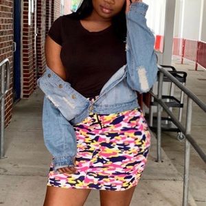 Multicolored mini skirt